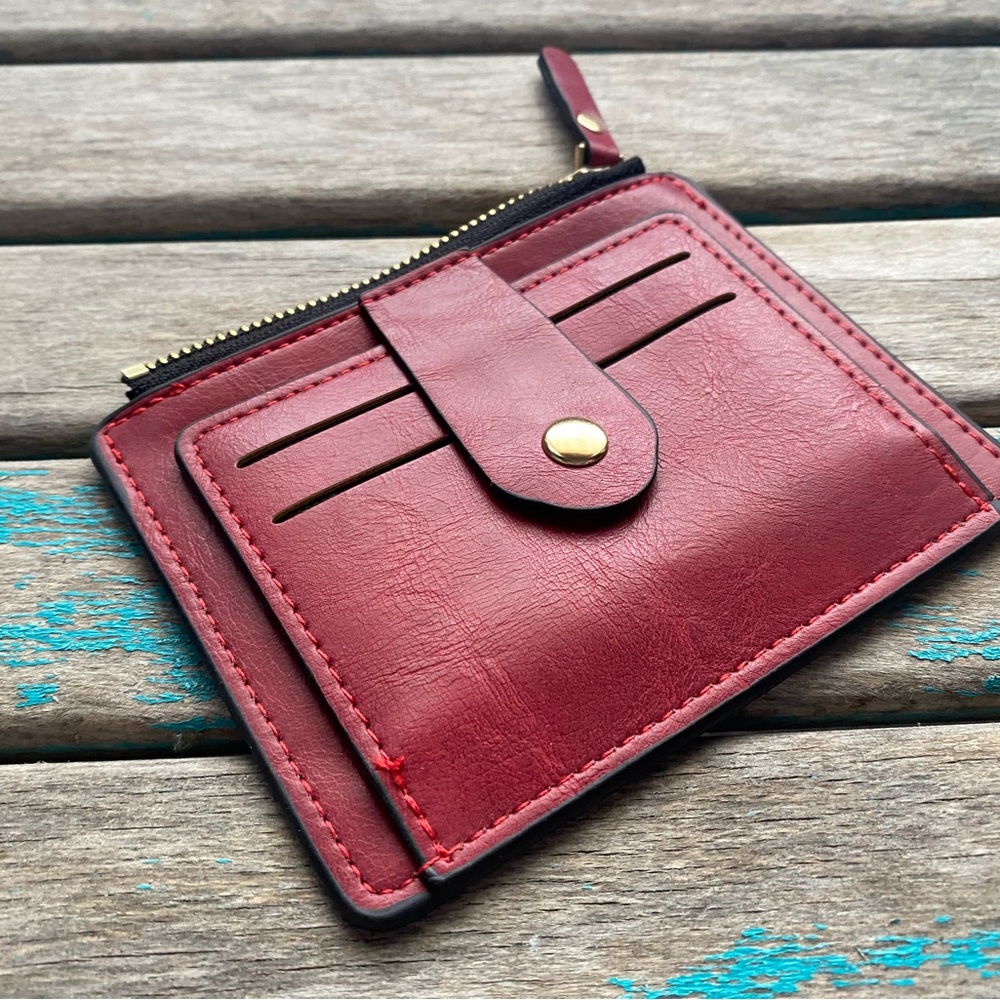 Maroon Wallet - With Zippered Section- Wallet- NEW “I AM LOVED”
